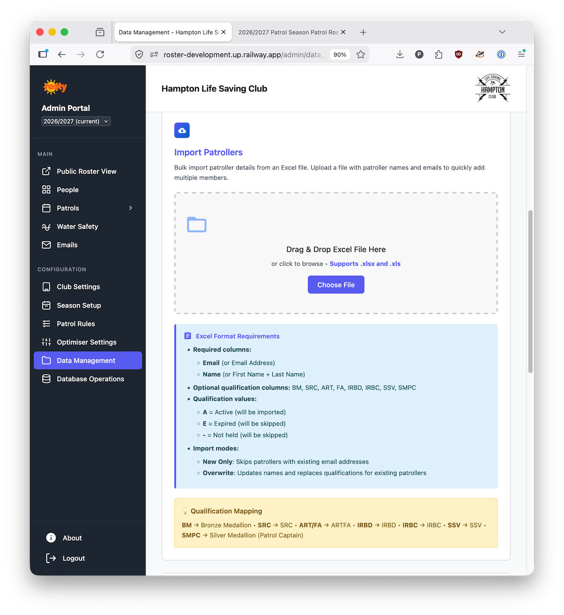 Surfguard data import